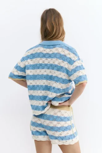 Polos de ganchillo a rayas