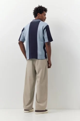 Polos de punto a rayas bordados