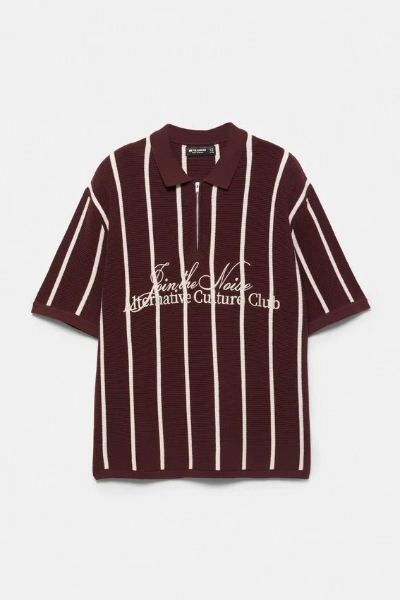 Polos de punto a rayas con cremallera Polos de punto a rayas con cremallera