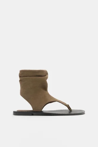 Sandalias botines de piel