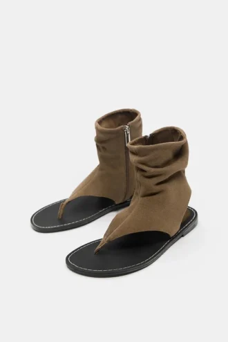 Sandalias botines de piel