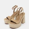 Sandalias de tacón de yute