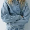 Sobrecamiseta de denim de corte holgado Sobrecamiseta de denim de corte holgado