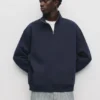 Sudadera básica con cremallera de un cuarto