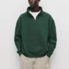 Sudadera básica con cremallera de un cuarto