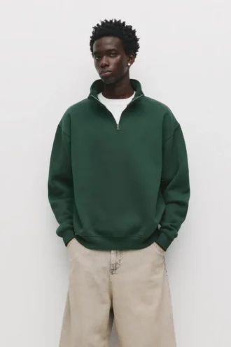 Sudadera básica con cremallera de un cuarto