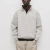 Sudadera básica con cremallera de un cuarto