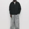 Sudadera básica con cremallera de un cuarto