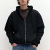 Sudadera básica con cremallera y capucha