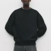 Sudadera básica de cuello redondo