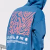 Sudadera con capucha azul y cremallera