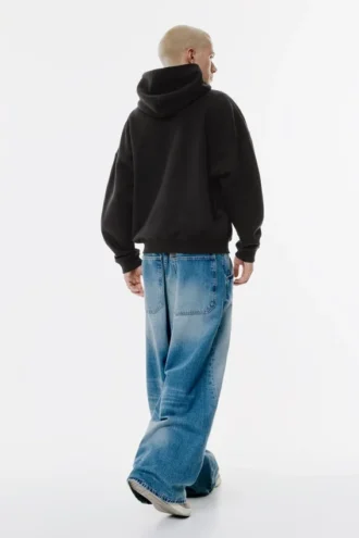 Sudadera con capucha, corte holgado y cremallera