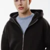 Sudadera con capucha, corte holgado y cremallera Sudadera con capucha, corte holgado y cremallera