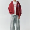 Sudadera con capucha, cremallera y parches Sudadera con capucha, cremallera y parches