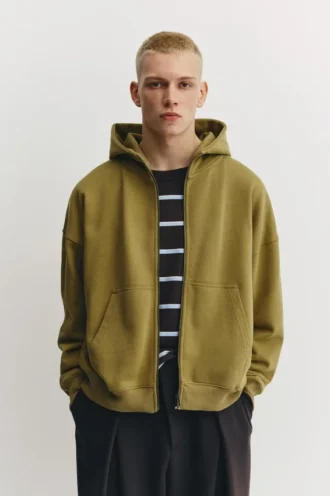 Sudadera con capucha de corte holgado y cremallera