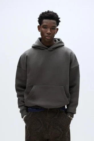Sudadera con capucha de corte recto