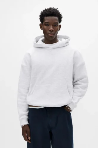 Sudadera con capucha de corte recto