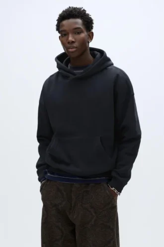 Sudadera con capucha de corte recto