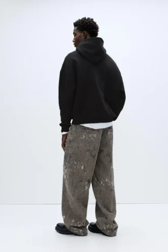 Sudadera con capucha de corte recto