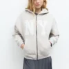 Sudadera con capucha, estampado gráfico y cremallera Sudadera con capucha, estampado gráfico y cremallera
