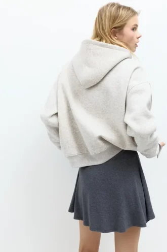 Sudadera con capucha, estampado gráfico y cremallera