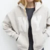 Sudadera con capucha, estampado gráfico y cremallera Sudadera con capucha, estampado gráfico y cremallera