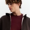 Sudadera con capucha, estampado gráfico y cremallera Sudadera con capucha, estampado gráfico y cremallera