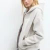Sudadera con capucha, estampado gráfico y cremallera Sudadera con capucha, estampado gráfico y cremallera