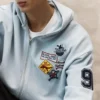 Sudadera con capucha, parches y cremallera Sudadera con capucha, parches y cremallera