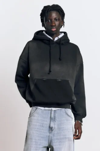 Sudadera con capucha y acabado lavado
