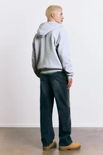 Sudadera con capucha y cremallera con texto
