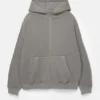 Sudadera con capucha y cremallera de corte holgado y lavado Sudadera con capucha y cremallera de corte holgado y lavado