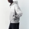 Sudadera con capucha y cremallera de punto interlock Sudadera con capucha y cremallera de punto interlock