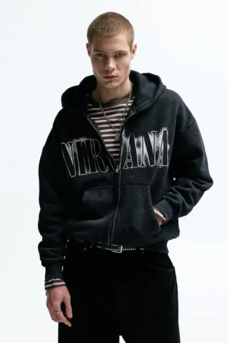 Sudadera con capucha y cremallera Nirvana