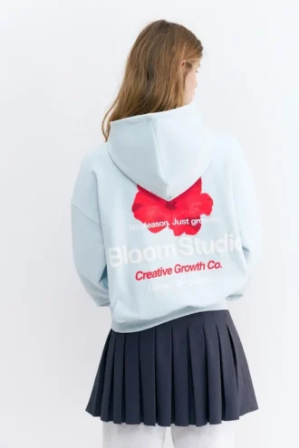 Sudadera con capucha y estampado floral
