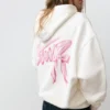 Sudadera con capucha y gráfico de lazo Sudadera con capucha y gráfico de lazo