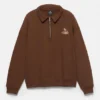 Sudadera con cuello polo y estampado Sudadera con cuello polo y estampado
