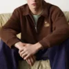 Sudadera con cuello polo y estampado Sudadera con cuello polo y estampado