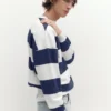 Sudadera de cuello redondo a rayas Sudadera de cuello redondo a rayas