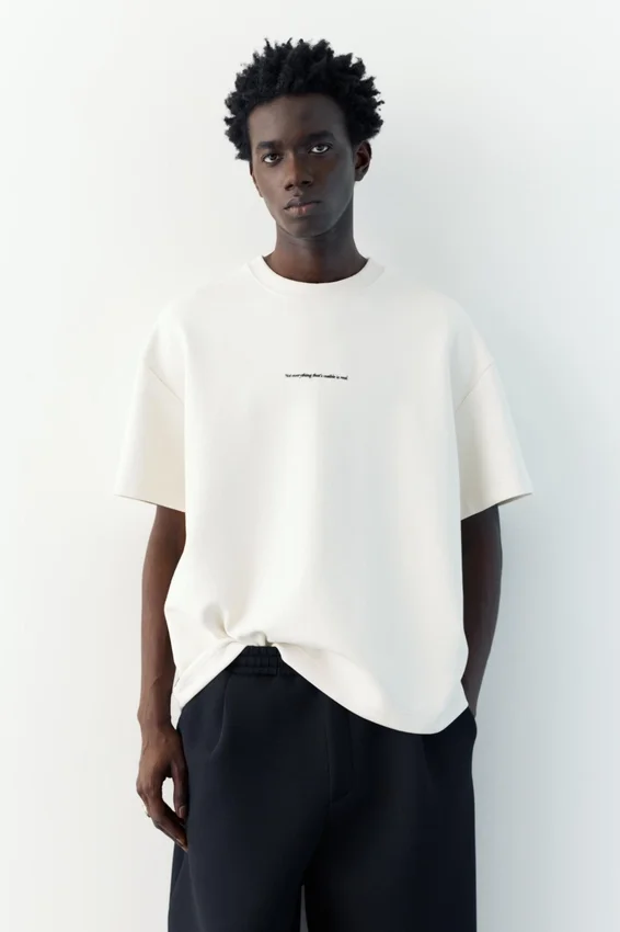 Sudadera de manga corta con eslogan Sudadera de manga corta con eslogan