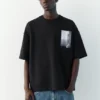 Sudadera de manga corta con estampado fotográfico Sudadera de manga corta con estampado fotográfico