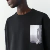 Sudadera de manga corta con estampado fotográfico Sudadera de manga corta con estampado fotográfico