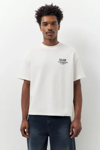 Sudadera de manga corta de corte holgado con estampado gráfico