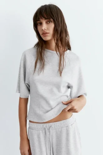 Sudadera de manga corta de tacto suave