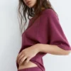 Sudadera de manga corta de tacto suave