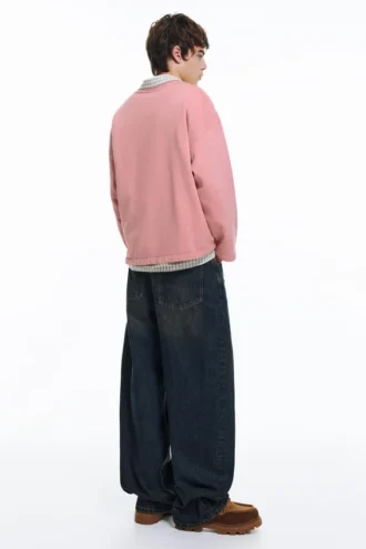Sudadera rosa con etiqueta Sudadera rosa con etiqueta