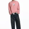 Sudadera rosa con etiqueta Sudadera rosa con etiqueta