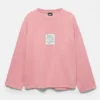 Sudadera rosa con etiqueta Sudadera rosa con etiqueta