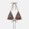 Top de bikini triangular con estampado de leopardo Top de bikini triangular con estampado de leopardo