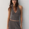 Top halter de crepé Top halter de crepé